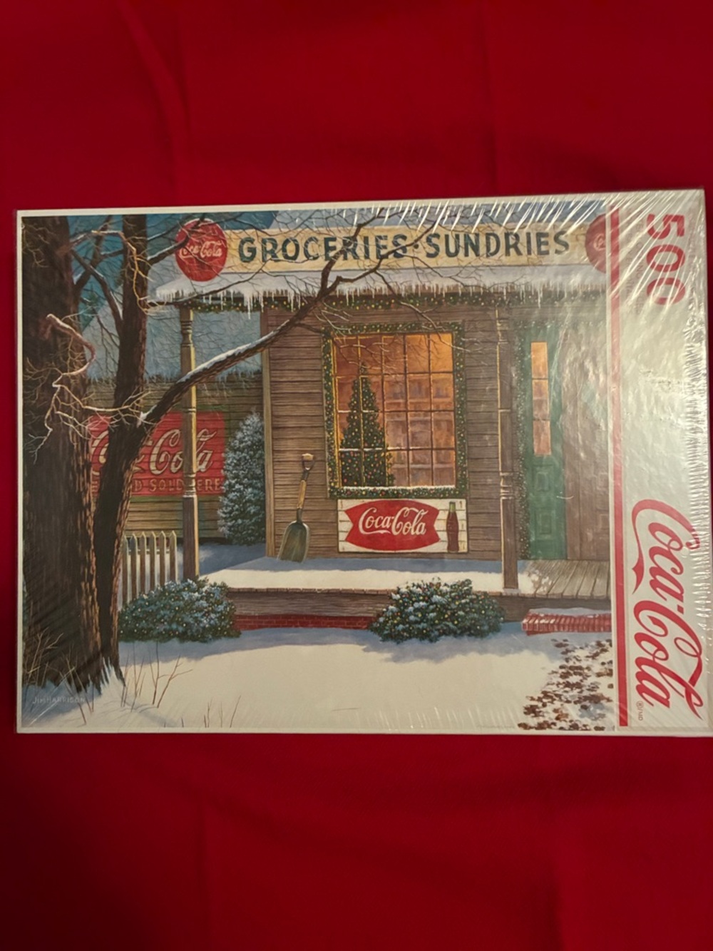 Coca-Cola Vintage Grocery Sundries Puzzle with Red and White Logos